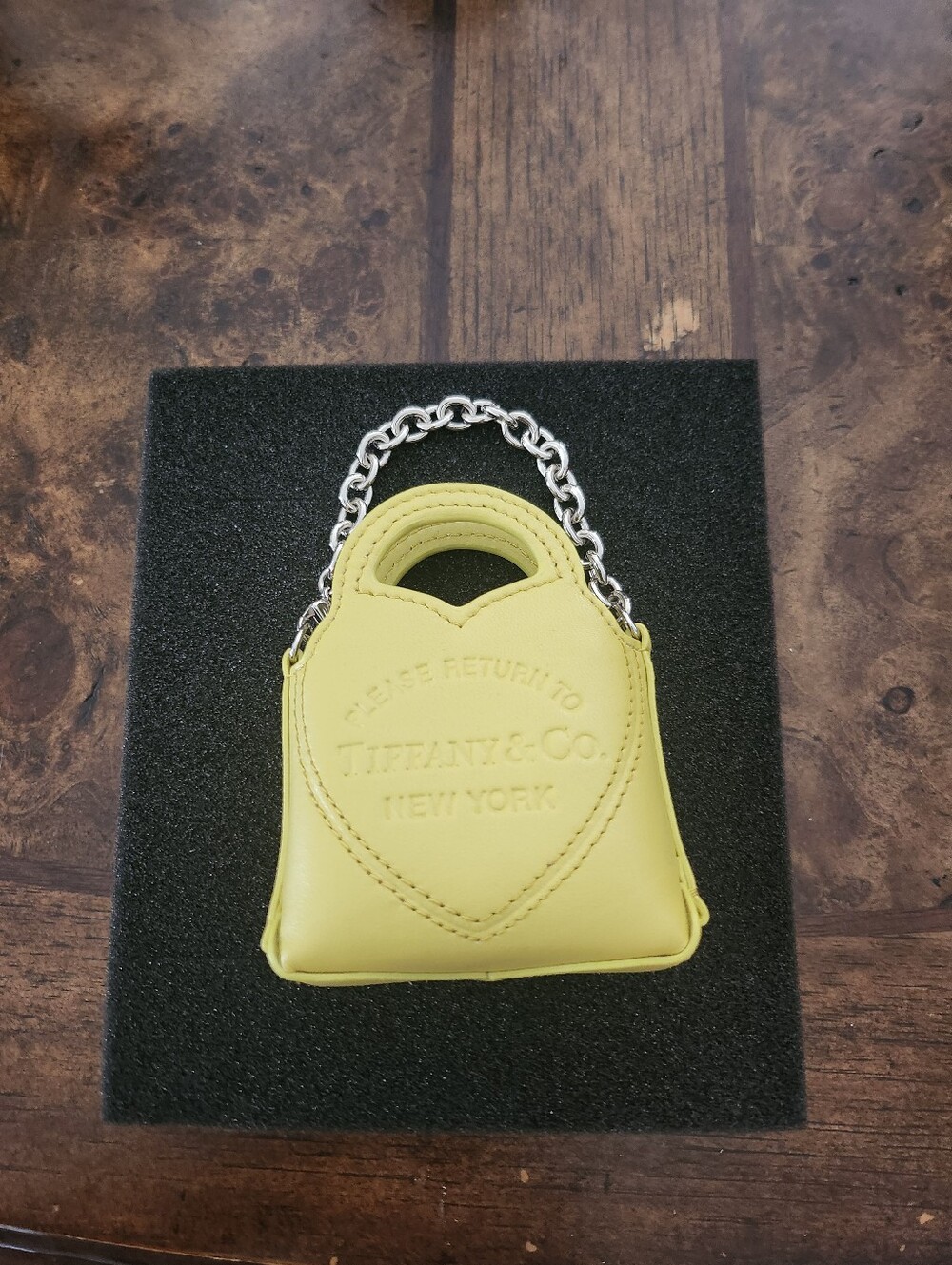 Tiffany & Co. Please Return To Tiffany Yellow Leather Heart Nano Micro Charm Bag - Picture 2 of 7